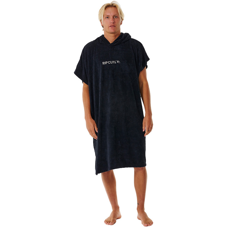 2026 Rip Curl Brand Kapuzenhandtuch Zum Wechseln Robe / Poncho 00ZMTO - Black / Grau